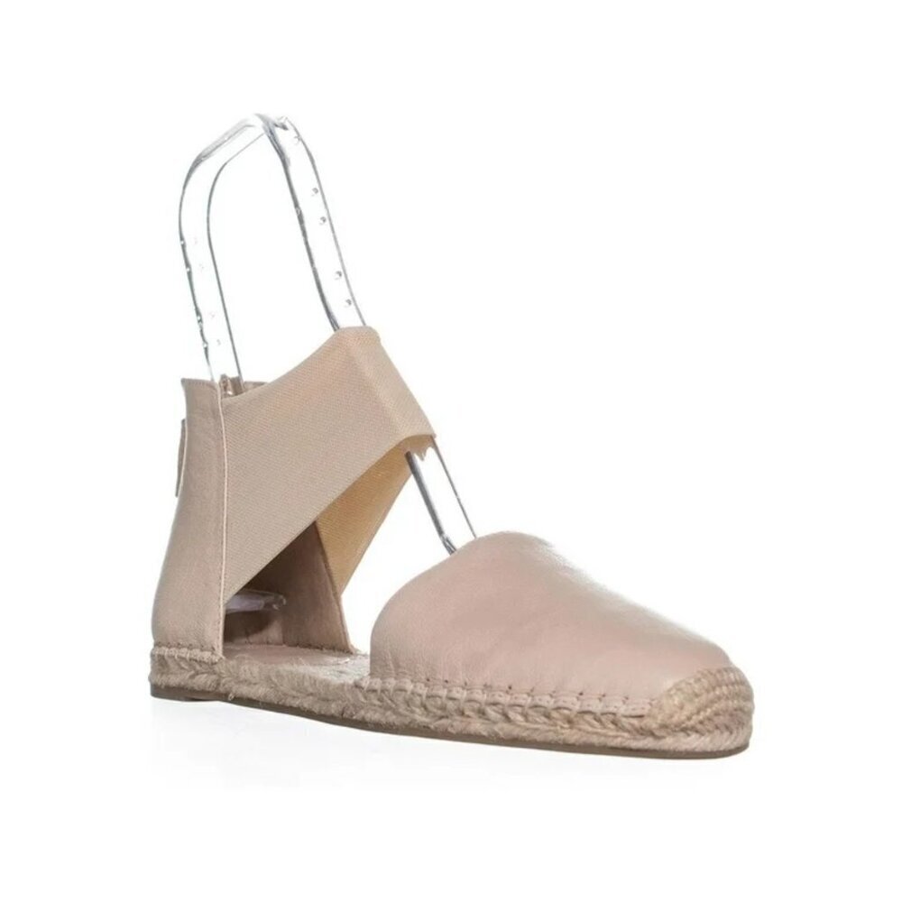 EILEEN FISHER NWOB Coy Espadrille Skimmer Flat Tan Tumbled Leather Zip